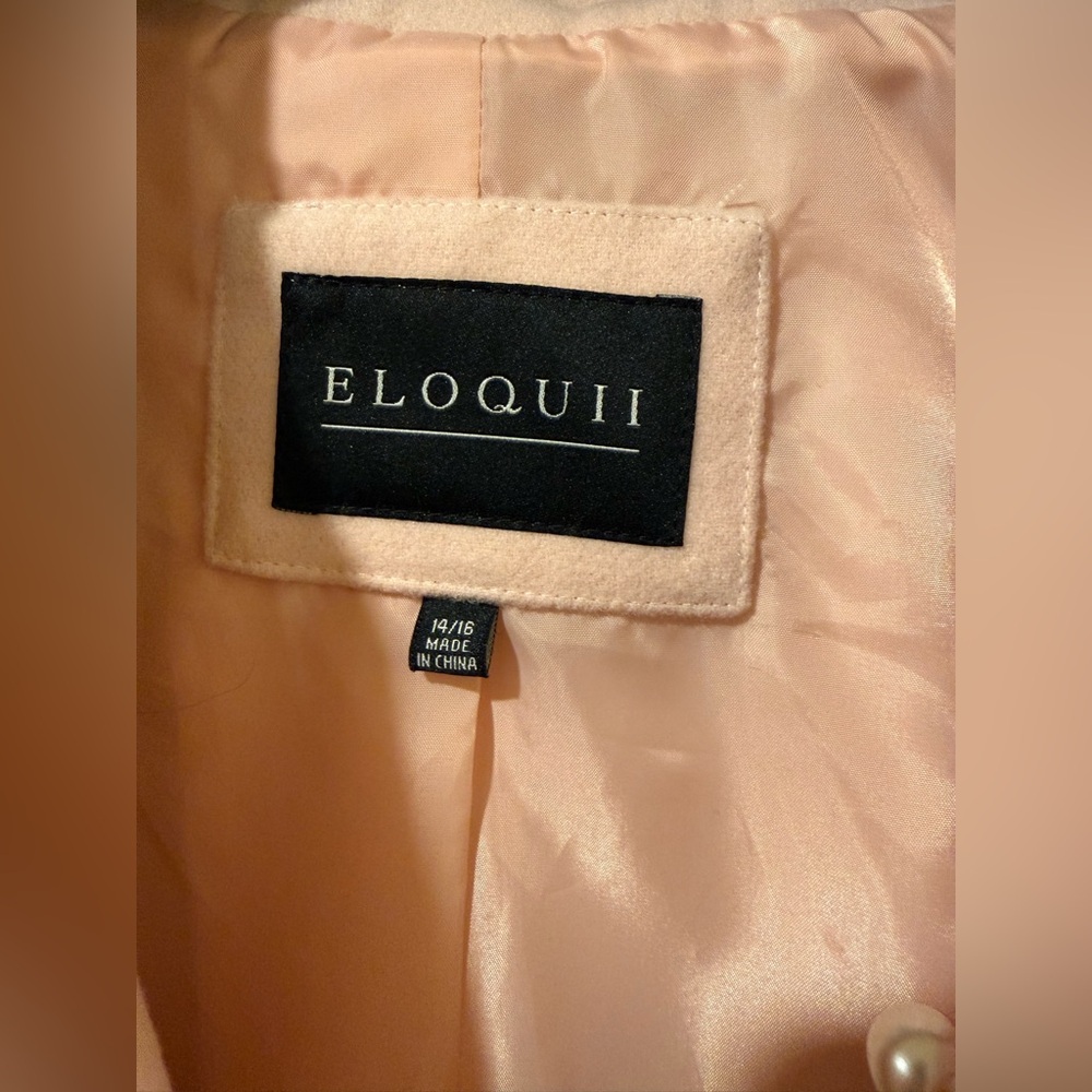 Eloquii light pink pearl coat 14/16 preppy girly Blair Waldorf feminine - Picture 5 of 10